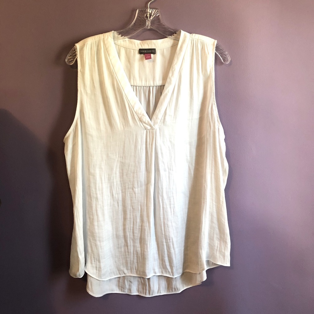 Vince Camuto rumpled satin blouse ivory color